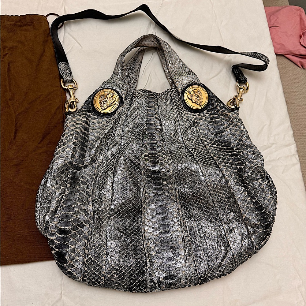 Gucci Authentic Vintage Large Python Hysteria Hob… - image 1
